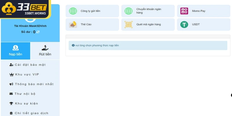 Nạp Tiền 33BET - Chi Tiết Quy Trình Siêu Nhanh Và An Toàn 2 Quét mã QR nạp tiền nhanh là phương thức được yêu thích