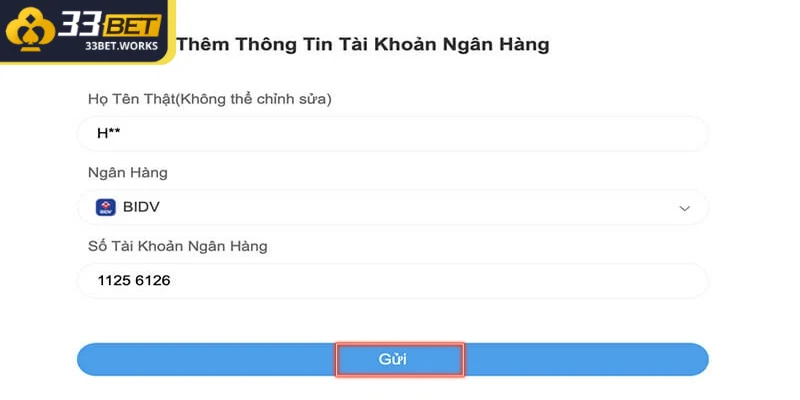 Rút tiền 33BET - Hướng dẫn thanh toán đơn giản nhất 4 Kiểm tra kỹ ngân hàng nhận tiền rút để tránh thất thoát tiền